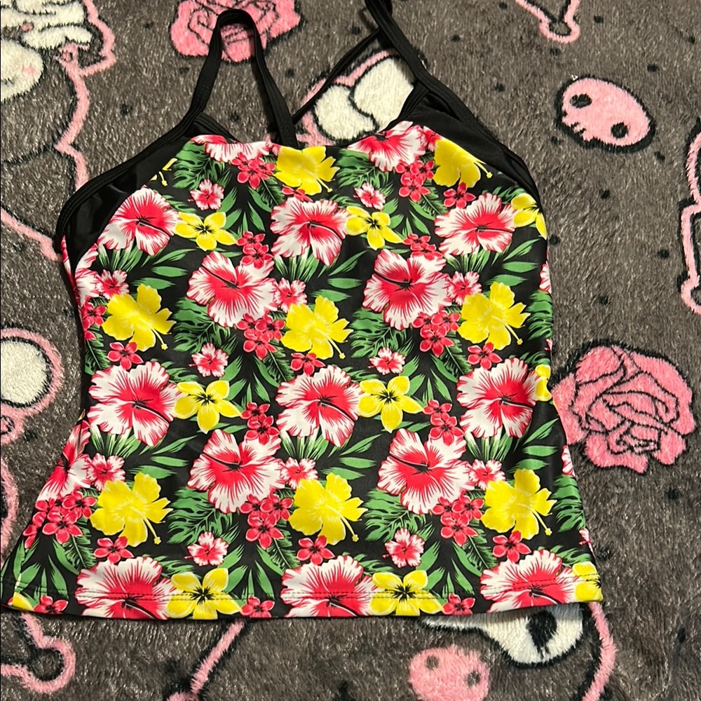Bobbie Brooks Floral Camisole - Black, Red, Yellow